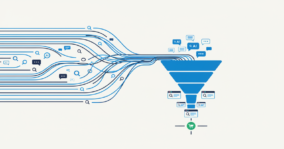 Analisis WISLR menunjukkan chatbot AI berfungsi sebagai alat penyelidikan mid-funnel dalam perjalanan pembelian e-dagang, dengan data atribusi berbilang saluran