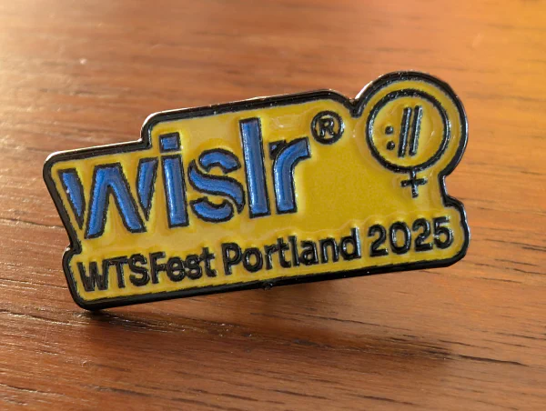 WISLR and WTS commemorative enamel pin Portland 2025