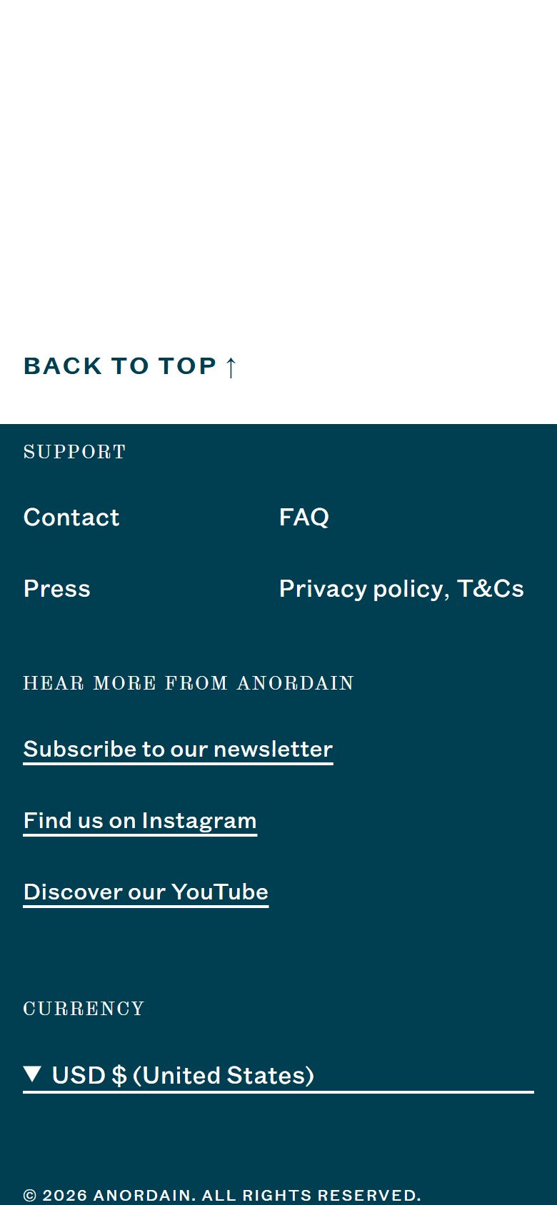 Anordain collection: archive on mobile, Shopify luxury watches storefront captured at 390 x 844