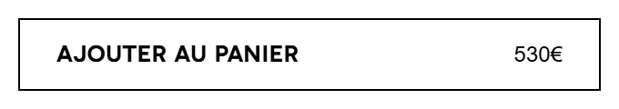 Balmain add to cart button photographed on its product page, reading Ajouter au panier 530€, #fefefe on #ffffff