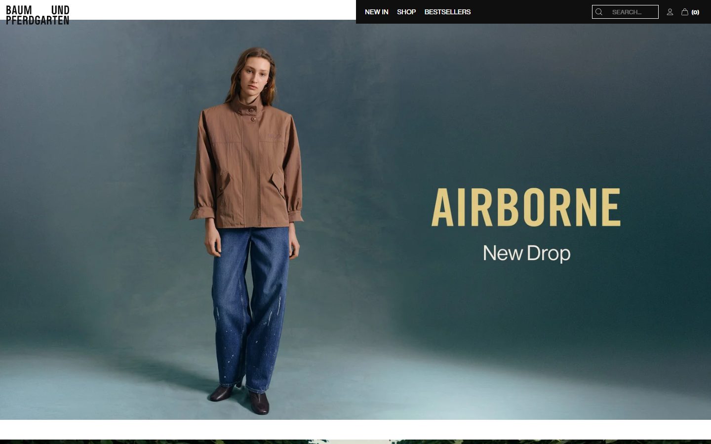 Baum und Pferdgarten homepage on desktop, Shopify luxury fashion storefront captured at 1440 x 900