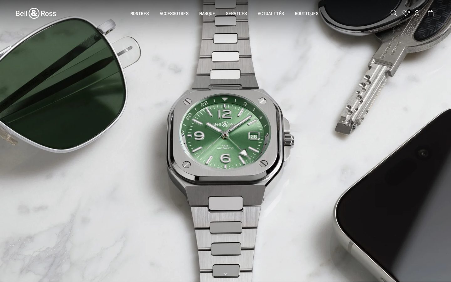 Bell & Ross homepage on desktop, not disclosed luxury watches storefront captured at 1440 x 900