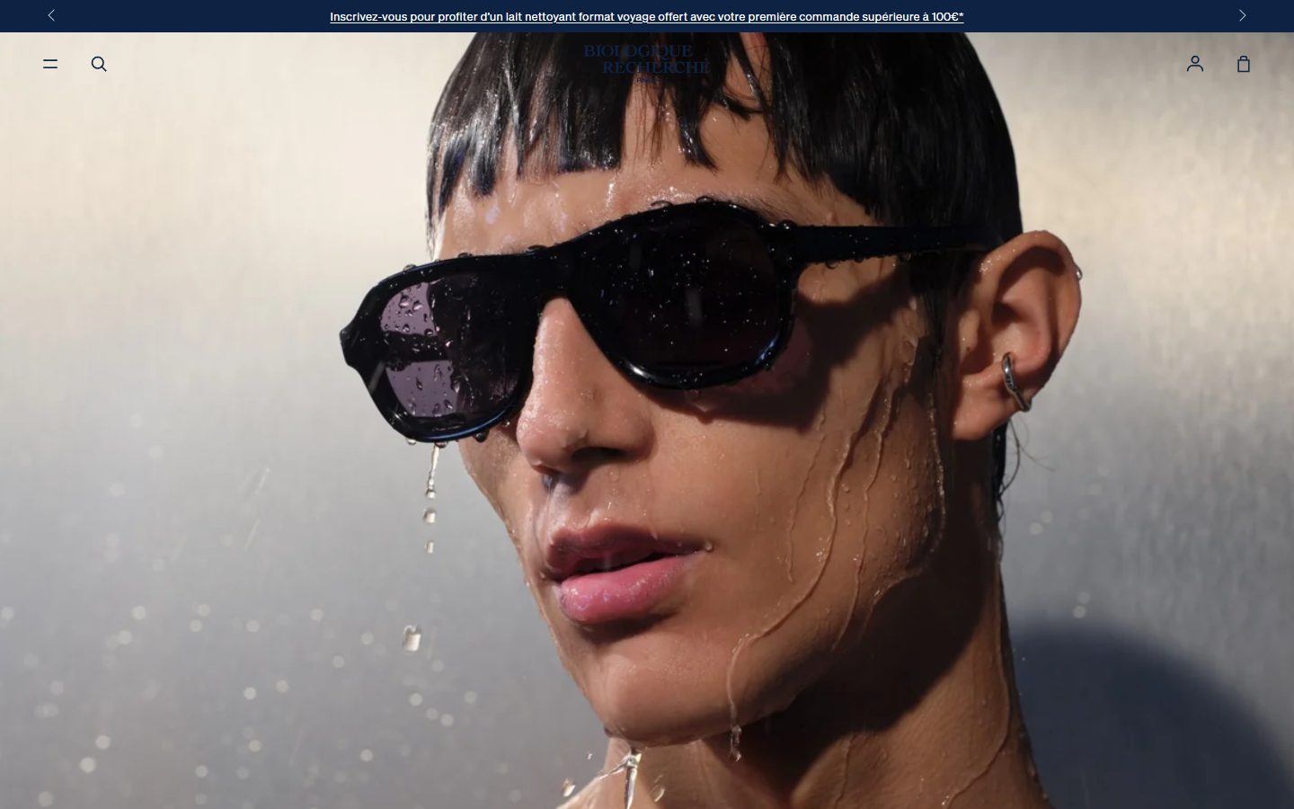 Biologique Recherche homepage on desktop, Shopify luxury beauty storefront captured at 1440 x 900