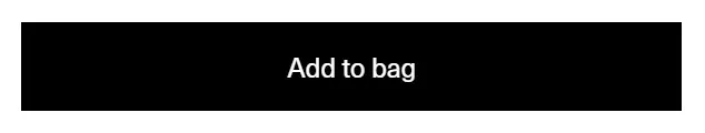 Bode add to cart button photographed on its product page, reading Add to bag, #000000 on #ffffff
