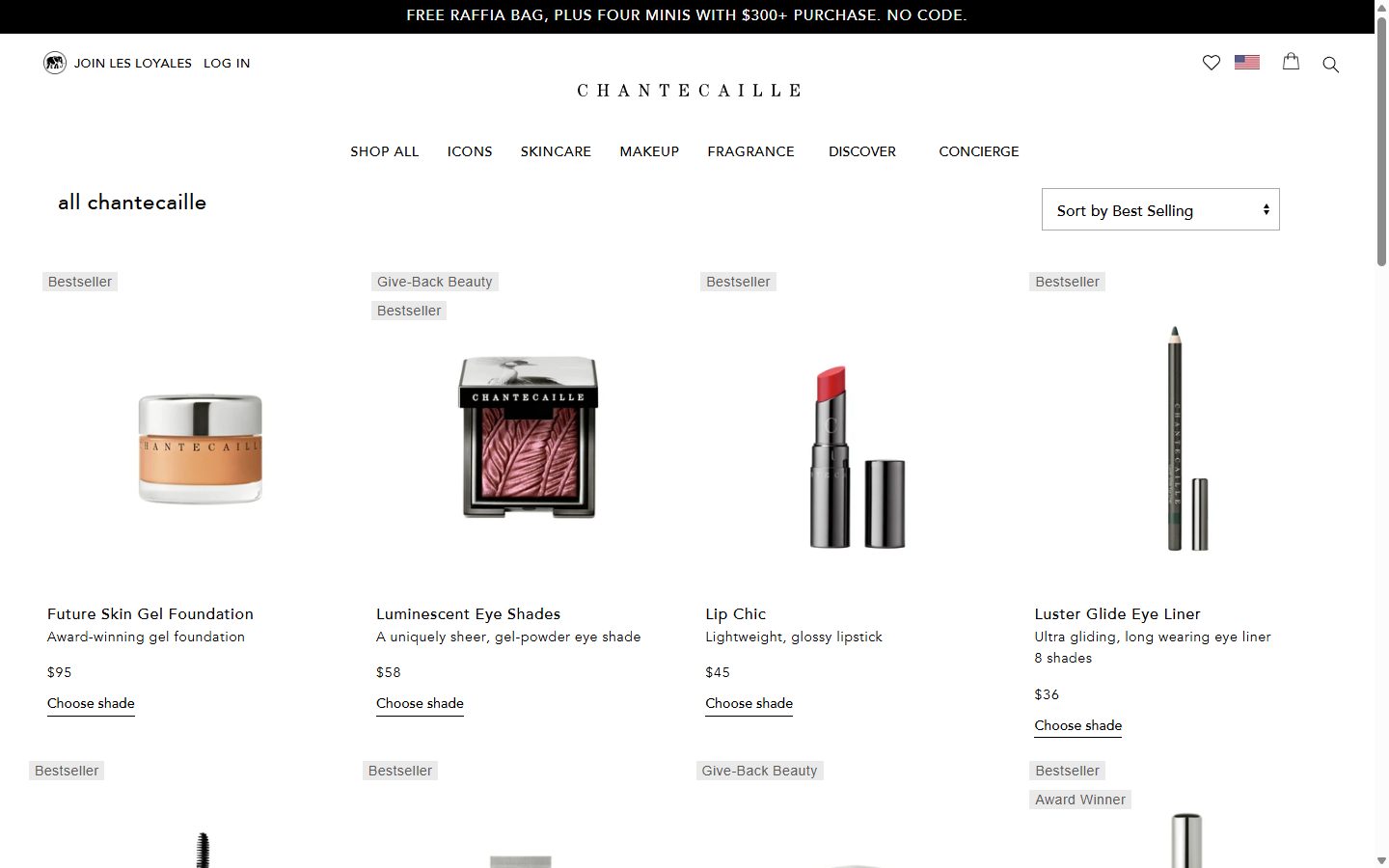 Chantecaille collection: all chantecaille on desktop, Shopify luxury beauty storefront captured at 1440 x 900