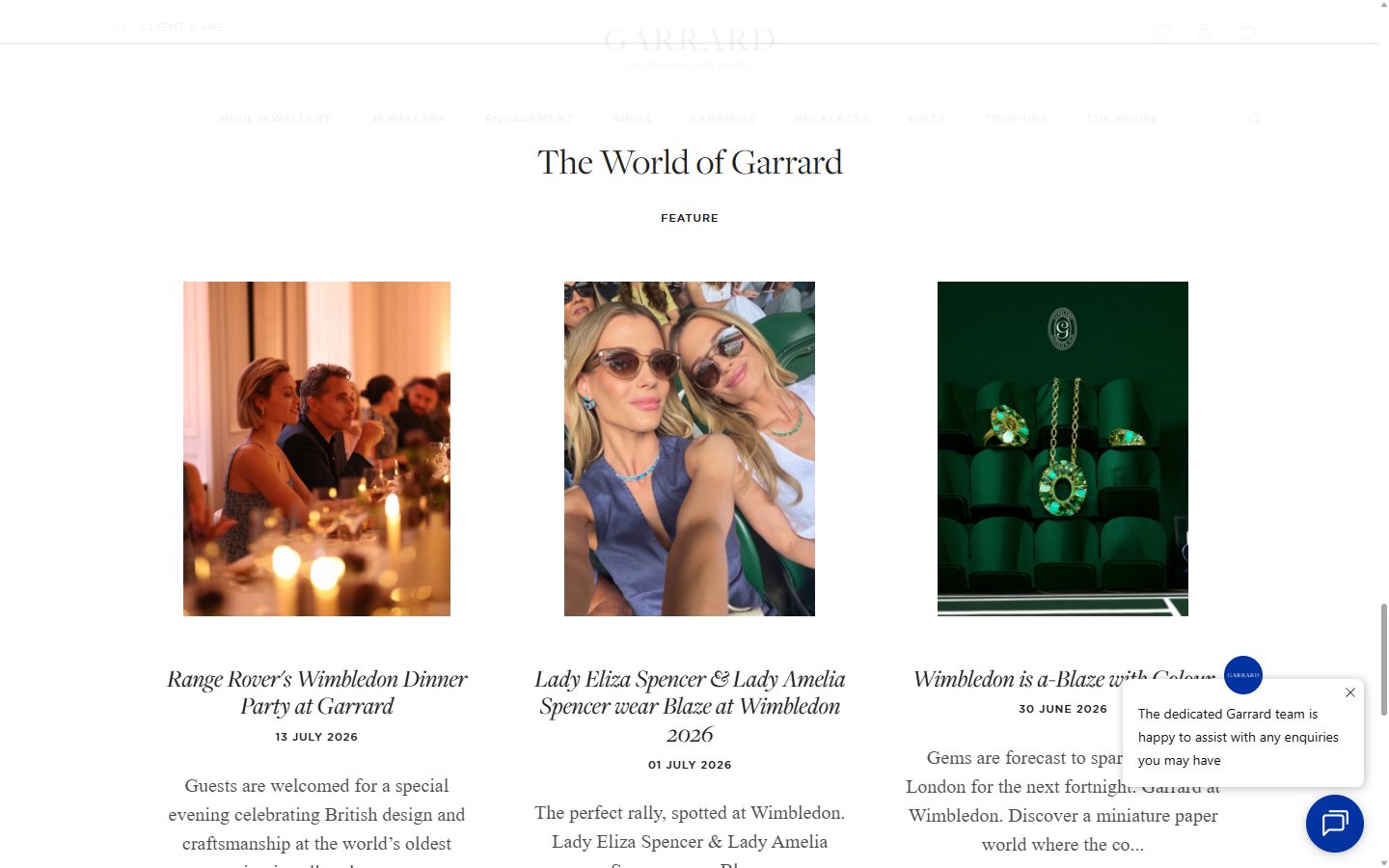 Garrard homepage on desktop, not disclosed luxury jewelry storefront captured at 1440 x 900