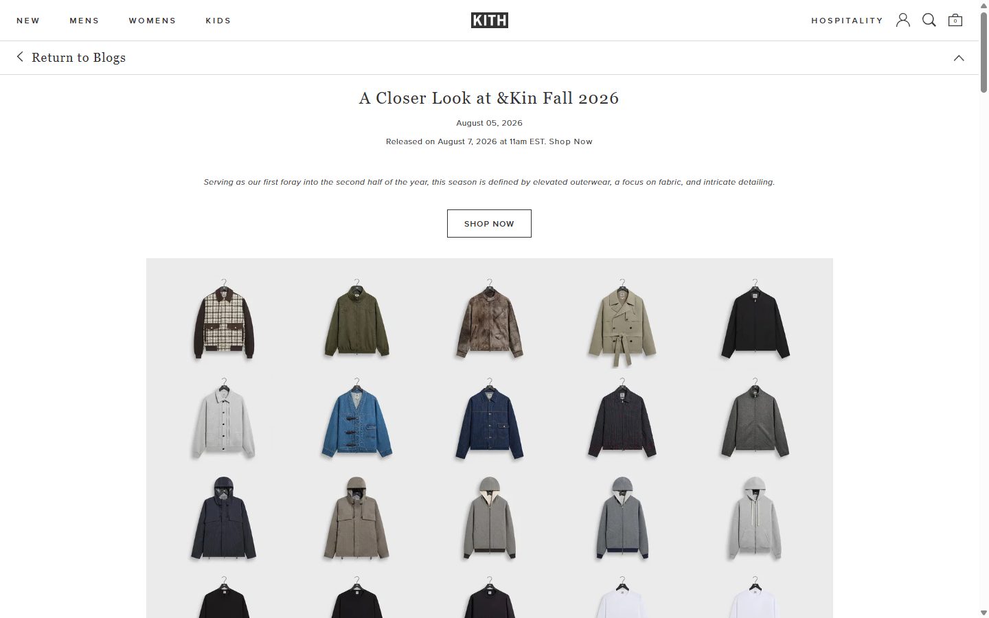 Kith homepage on desktop, not disclosed luxury fashion storefront captured at 1440 x 900