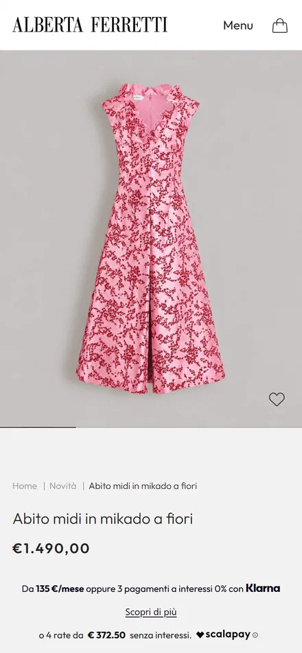 Philosophy di Lorenzo Serafini product page on mobile, Shopify luxury fashion storefront captured at 390 x 844