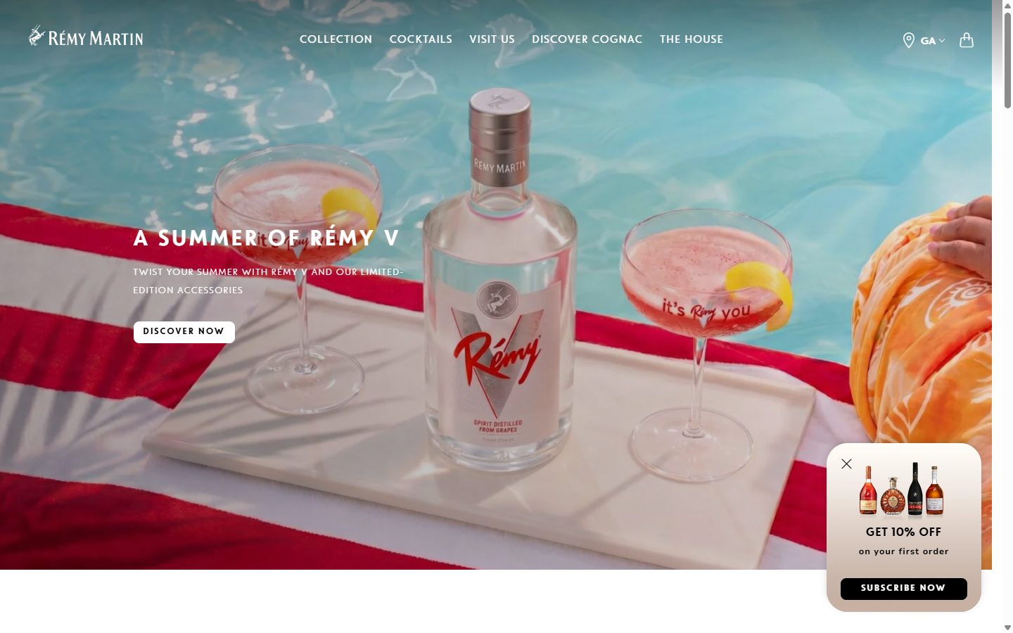 Remy Martin homepage on desktop, not disclosed luxury drinks storefront captured at 1440 x 900