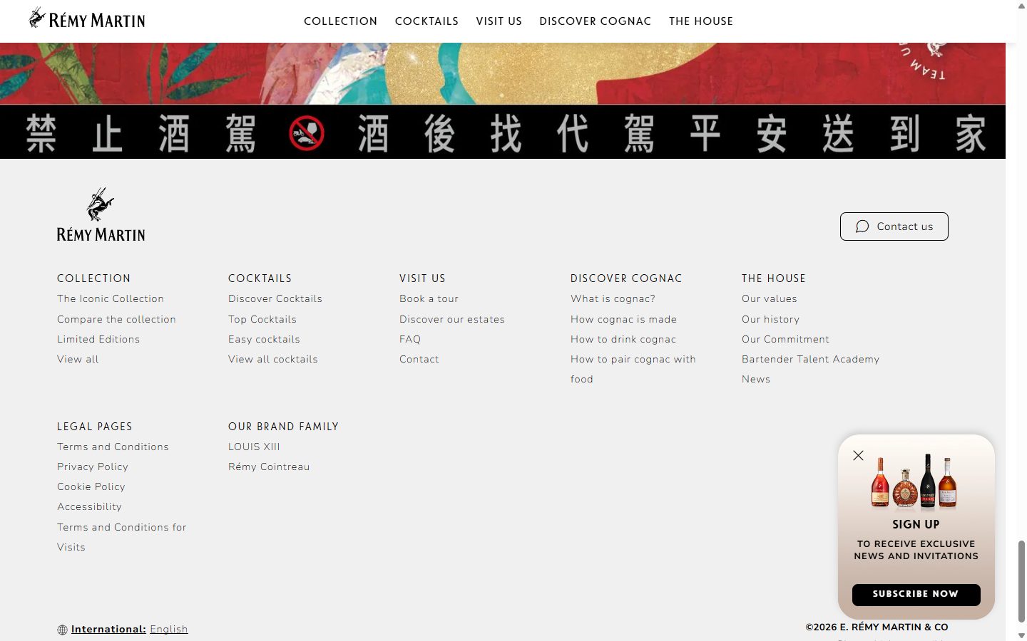 Remy Martin product page on desktop, not disclosed luxury drinks storefront captured at 1440 x 900
